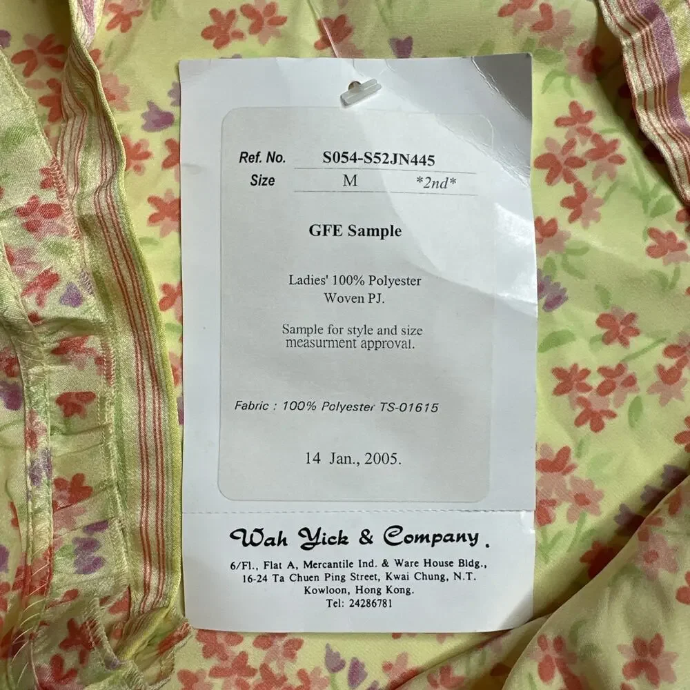 Vintage Cabernet Sleepwear Womens Medium Yellow Floral Nightie Adjustable Straps